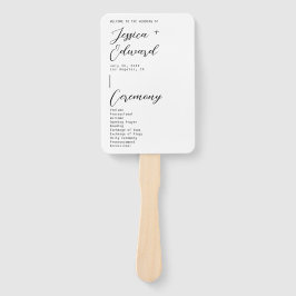 Schwarz-weißes Programm zur Feier der Hochzeit Fächer