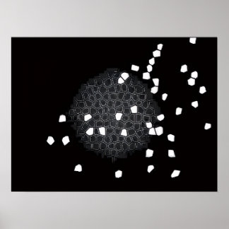 Schwarz-weißes Puzzleposter mit Bruch Poster