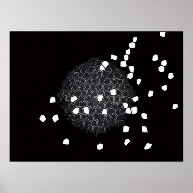 Schwarz-weißes Puzzleposter mit Bruch Poster (Vorne)