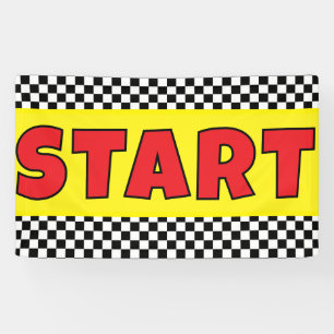 Schwarz-weißes Rennstart-Linienbanner Banner