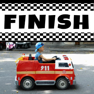 Schwarz-weißes Rennziel-Banner Banner