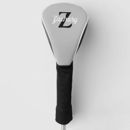 Schwarz-weißes Retro-Monogramm, leicht grau Person Golf Headcover