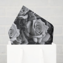 Schwarz-weißes Rosen-Geschenk-Tissue-Papier