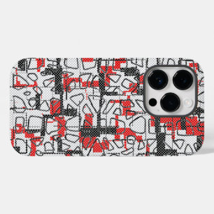 Schwarz-weißes rotes Muster Case-Mate iPhone 14 Pro Hülle