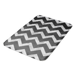 Schwarz-weißes Rustikal-Chevron-Muster Badematte