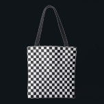 Schwarz-weißes Schachbrett Muster Tasche<br><div class="desc">Schwarz-weißes Schachbrett-Hintergrunddesign</div>