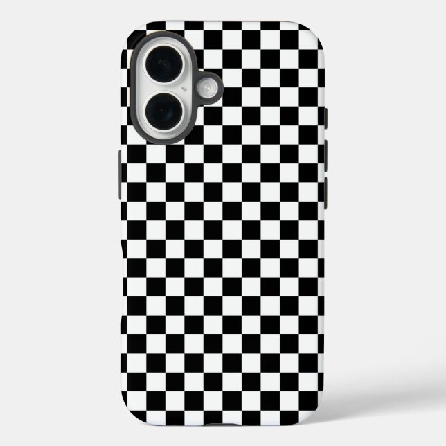 Schwarz-weißes Schachbrettmuster  iPhone 16 Hülle (Rückseite)