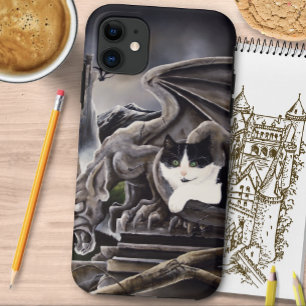 Schwarz-weißes Schloss Gargoyle Case-Mate iPhone Hülle