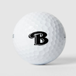 Schwarz-weißes Schreiben B Mit Monogramm Golfball