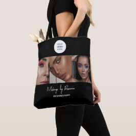 Schwarz-weißes Schrift-Logo-Foto-Makeup-Studio Tasche
