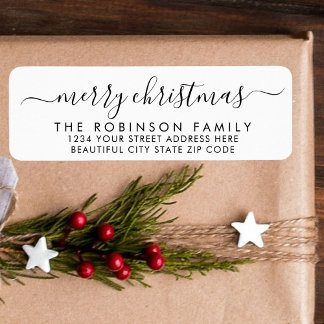Schwarz-weißes Script-Rücksendeadresse