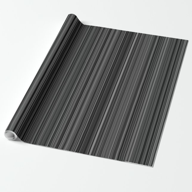 Schwarz-weißes, silbergraues Streifenpapier Geschenkpapier (Ungerollt)