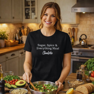Schwarz-weißes Skriptmotto des privaten Koch T-Shirt
