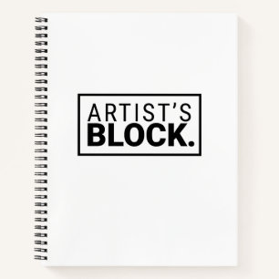 Schwarz-weißes Spiralnotizbuch "Artist's Block" Notizbuch