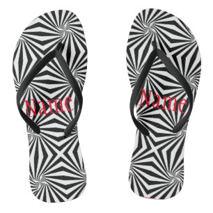 Schwarz-weißes Strahlungsmuster Thunder_Cove Flip Flops