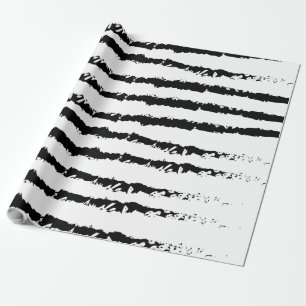 Schwarz-weißes Streifen Geschenkpapier