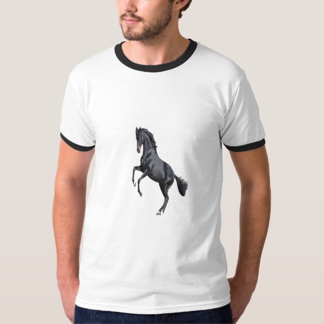 Schwarz-weißes T-Shirt I LIKE RUNNING (Vorderseite)
