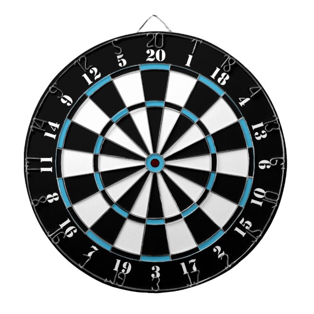Schwarz-weißes Türkisches Blue Dart Board Dartscheibe (vorne)