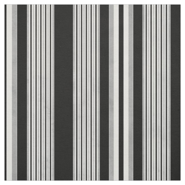 Schwarz-weißes und graues gestreiftes Muster Stoff (Muster)