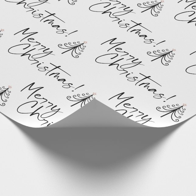 Schwarz-weißes Weihnachtsbaumwrapping-Papier Geschenkpapier (Ecke)