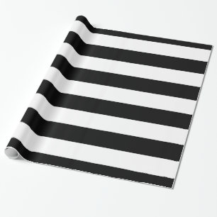 Schwarz-weißes XL-Streifenmuster Geschenkpapier
