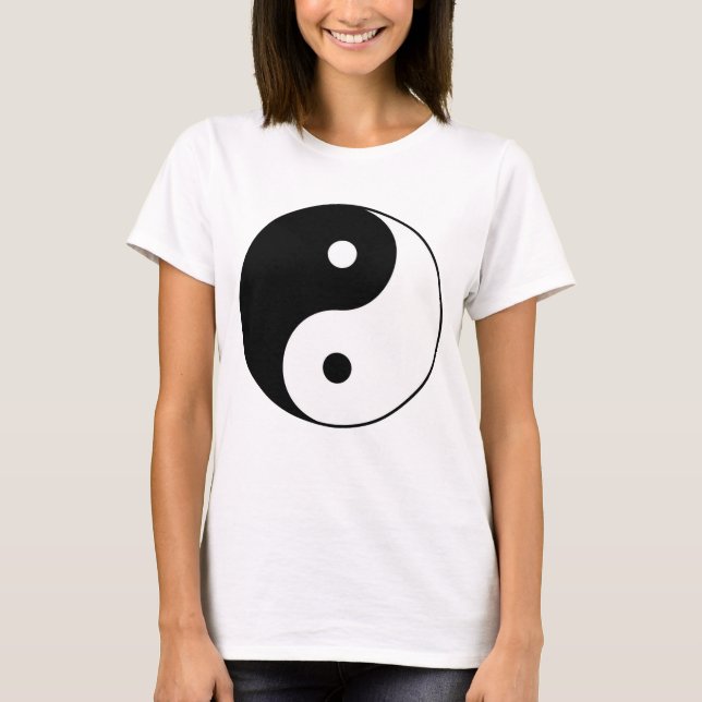 Schwarz-weißes Yang-Symbol T-Shirt (Vorderseite)