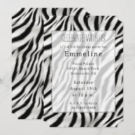 Schwarz-weißes Zebra Einladung