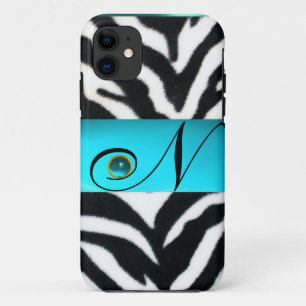 SCHWARZ-WEISSES ZEBRA FUR AQUAMARINES AQUA BLAUE G Case-Mate iPhone HÜLLE