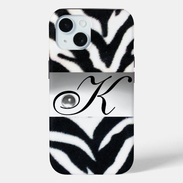 SCHWARZ-WEISSES ZEBRA FUR GRAY GEM MONOGRAM, TITLE_SEO2 (Rückseite)