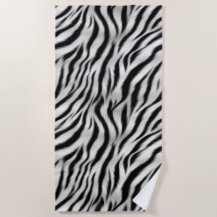 Schwarz-weißes Zebra Strandtuch