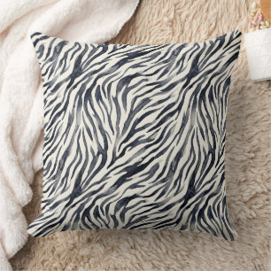 Schwarz-weißes Zebrastreifenmuster Kissen