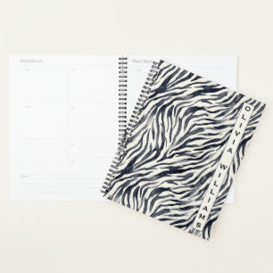 Schwarz-weißes Zebrastreifenmuster Planer