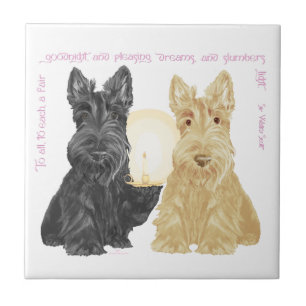 Schwarz & Wheaten Goodnight Scotties Fliese