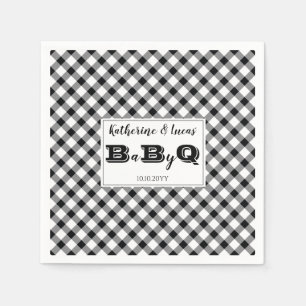 Schwarz   White Karos Baby Q GRILLEN Dusche Napkin Serviette