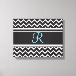 Schwarz | White Zickzack Gothic Zigzag Monogram Leinwanddruck