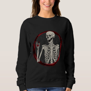 Schwarz wie mein Soul Skelett Rotweine trinken ode Sweatshirt