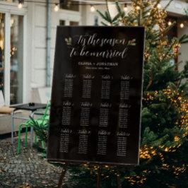 Schwarz-Winter-Hochzeitskarte Akryllisches Zeichen Acrylschild