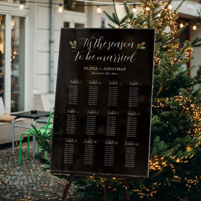 Schwarz-Winter-Hochzeitskarte Akryllisches Zeichen Acrylschild (Von Creator hochgeladen)