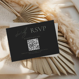 Schwarz, wo ewig beginnt Sage Wedding RSVP Cards Karte