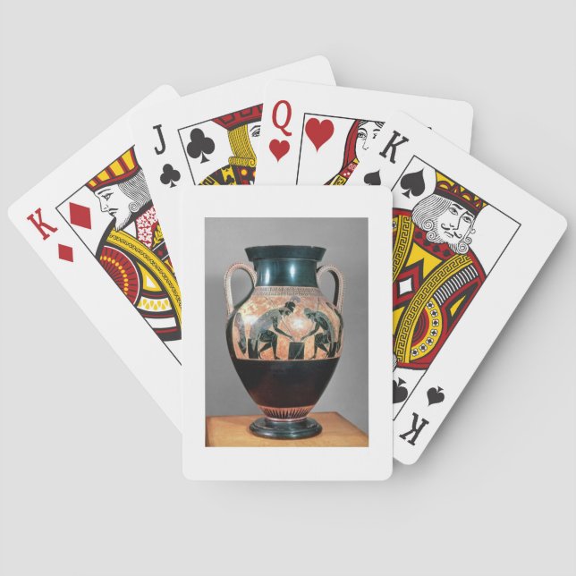 Schwarz-Zahl Amphora, der Ajax und Achilleus Spielkarten (Rückseite)