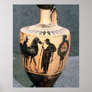 Schwarz-Zahl Dachboden-Vase, 5. Jahrhundert BC Poster