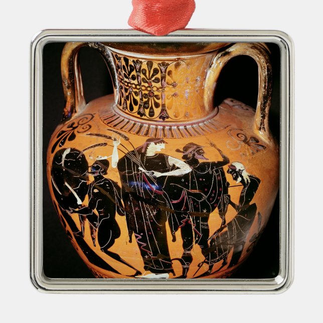 Schwarz-Zahl Dachboden-Vase Ornament Aus Metall (Vorne)
