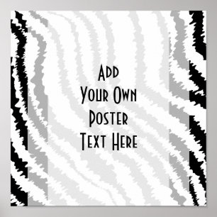 Schwarz Zebra Print Muster. Poster