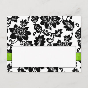 Schwarz/ZitronenblumenDamast Hochzeitssonne-Platzk Postkarte