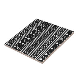 Schwarzafrikaner MudCloth des Weiß-| veränderbare Fliese