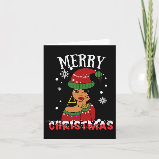 Schwarzafrikanischer Amerikaner frohe Weihnachten  Karte (Vorderseite)