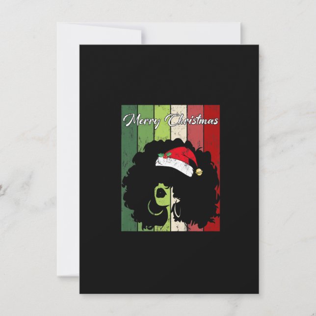 Schwarzafrikanischer Amerikaner frohe Weihnachts-W Einladung (Vorderseite)