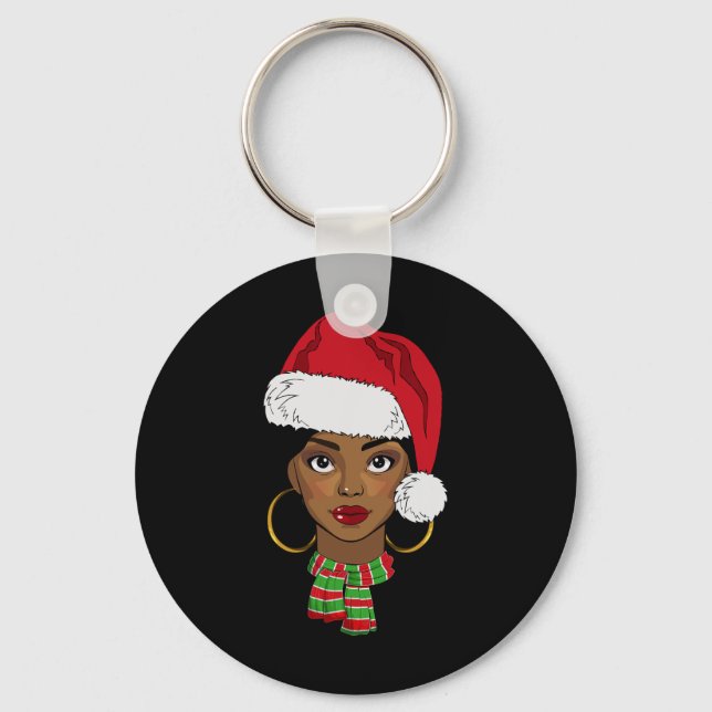 Schwarzafrikanischer Santa Afro Weihnachten Melani Schlüsselanhänger (Vorderseite)