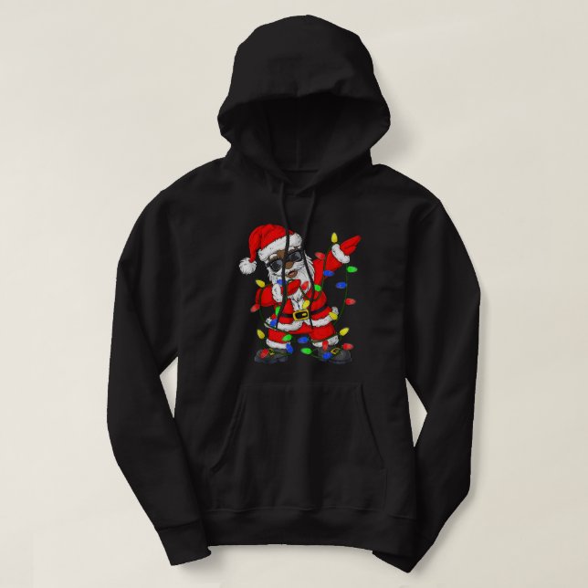 Schwarzafrikanischer Weihnachtsmann Weihnachts-Paj Hoodie (Design vorne)