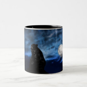 Schwarzbär im Mondlicht Zweifarbige Tasse